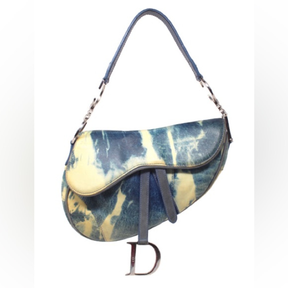 Christian Dior Denim Trompe l'œil Print Leather Saddle Bag, AW00, OS